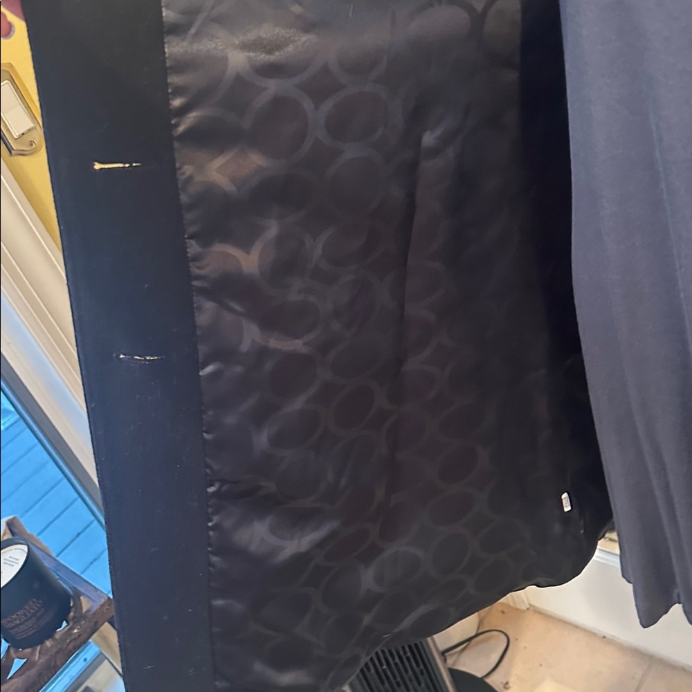 Preston & York Black Wool Heavy Button Front Coat Bow Detail in Back EUC - Picture 6 of 9